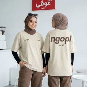 Tshirt Ngopi - Beige